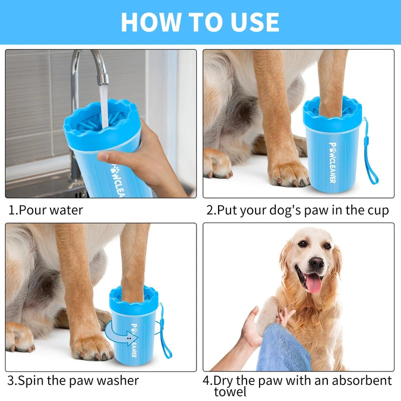 Dog Paw Cleaner, Washer, Buddy Muddy Pet Foot Cleaner with 3 free absorbent towel)